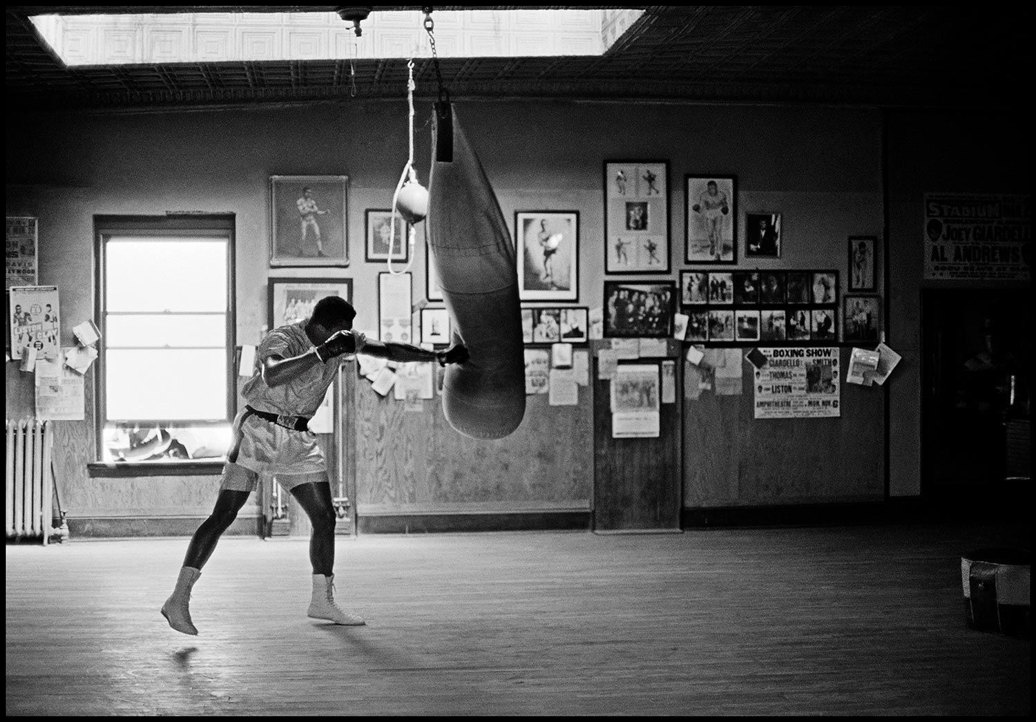 Thomas Hoepker, Chicago, Illinois, 1966, Muhammad Ali beim Fitnesstraining