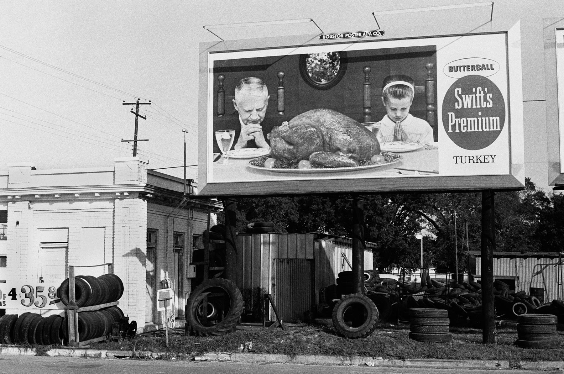 Thomas Hoepker, USA, Houston, Texas. 1963, Billboard, ad for swift's turkey